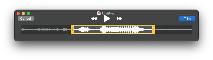 QuickTime soundwave trimmer after recording
